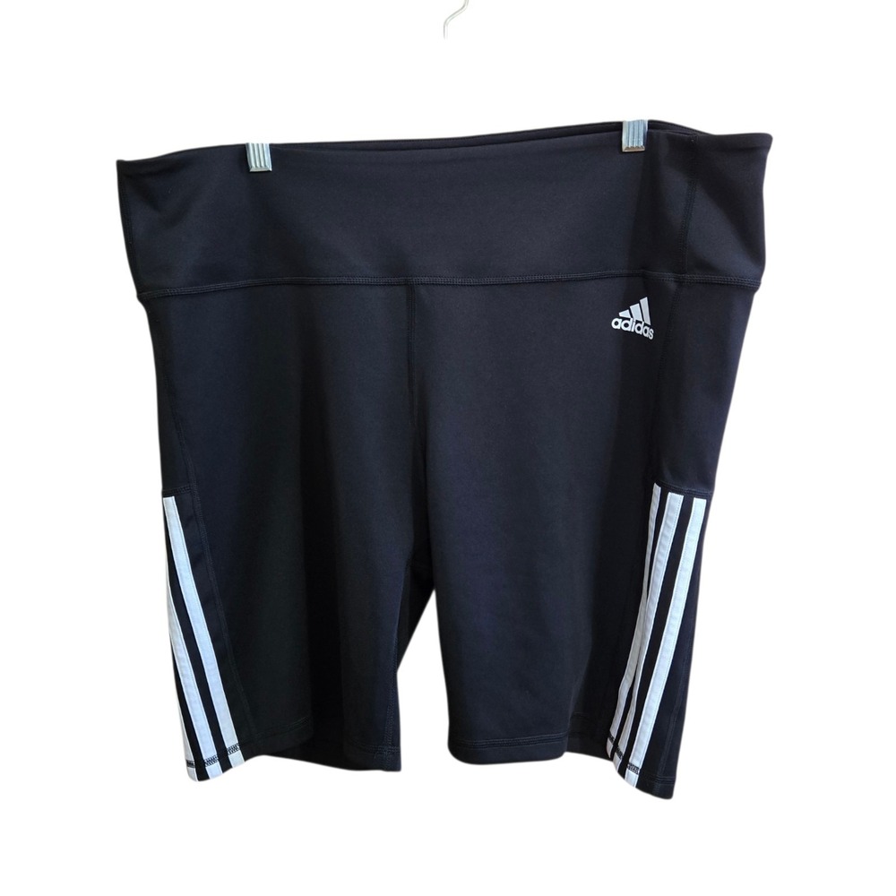 Adidas Primegreen Women's Shorts Size 2XL Black Logo Elastic Waist Pull On